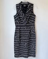 Taylor Polka Dot Sleeveless Dress Size 2 Black White Church Office Academia