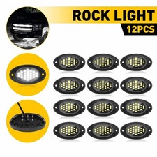 12X White LED Rock Light Underglow Neon Offroad Lights For ATV SUV UTV Car Truck
