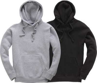 Hoodie Schwarz / Grau Kapuzenpullover mit Kängurutasche 310 g/m²