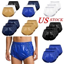 US 3pcs Unisex Adults Leak-proof Diaper Cover Both Side Zipper Waterproof Briefs