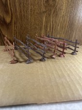 Vintage Lot of 6 Plastic Brown Fencing for Cowboy and Indian Figures 3.5"