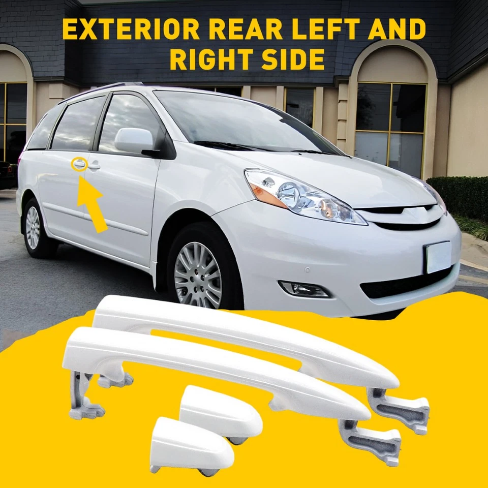 2PCS For Toyota Sienna 2004-2010 LH RH Sliding White Door Handle 6921308020 EXV - Image 3 of 4