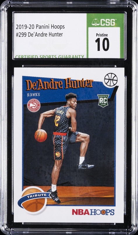 2019-20 PANINI HOOPS ##229 DE'ANDRE HUNTER ROOKIE RC CSG 10 PRISTINE