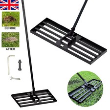 Lawn Leveling Rake 30"x10" Level Lawn Tool with 75" Steel Extended Handle -Black