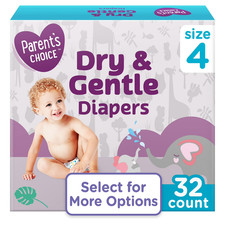 Parent's Choice Dry  Gentle Baby Diapers Size 4, 32 Count