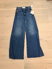 MOTHER The Hustler Ankle Fray Jeans Size 23 Home Movies Blue High Rise Flare NWT