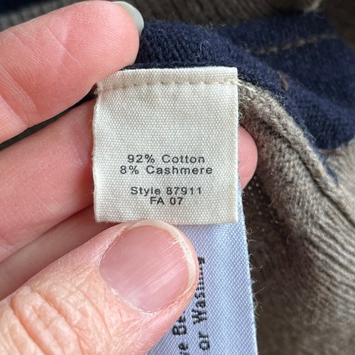 J. Crew Men's Tan Argyle Sweater Vest Cotton/Cashmere Size L - Picture 6 of 7