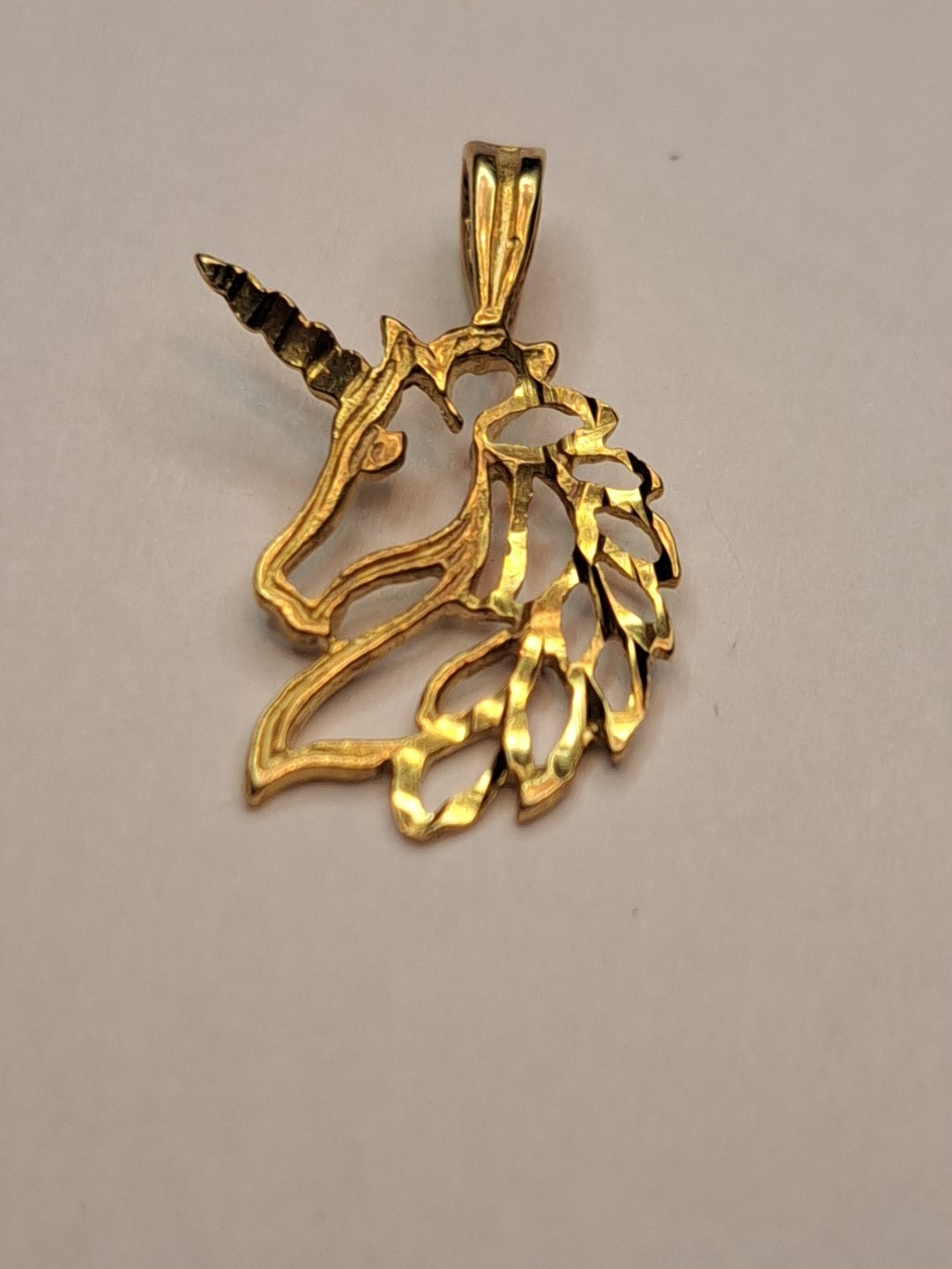 14k Solid Yellow Gold Unicorn Pendent Pendant In … - image 3