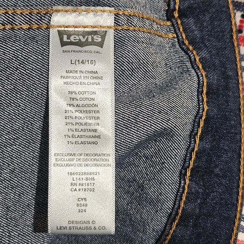 NWT Girl's Levis Strauss Jean Denim Trucker Jacket Sz Large Button Up Pockets BL - Picture 7 of 8