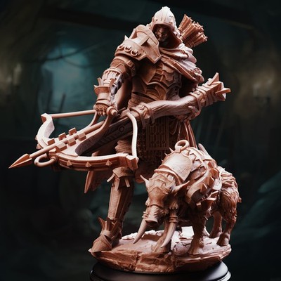 Orc Beastmaster - Brox 32mm Resin Miniature D&D 3D Print DND Tabletop