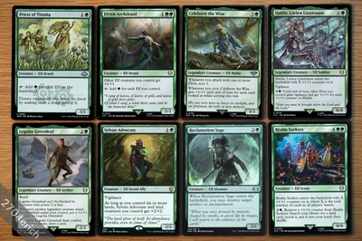 #ad #ad MTG Set of 8 Popular GREEN Elf Cards *NM* Magic Elves Commander Group EDH Deck $5.99