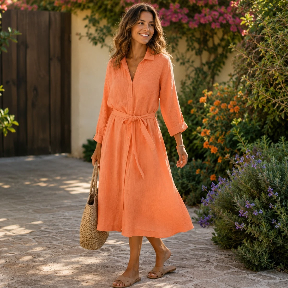 magaschoni cotton gauze dress Magaschoni Organic Cotton Gauze Maxi Dress M