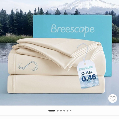 Breescape BlendTek Cooling Sheet Set Twin XL Beige Solid Deep Pocket