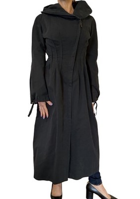 Kenzo Jungle Women's 38 Small Vintage 90'S Black Trench Coat