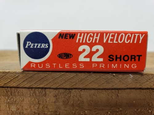 Empty 1960's Peters "NEW" High Velocity 22 Short Ammo Shell Box No. 2267 NOS - Picture 4 of 8
