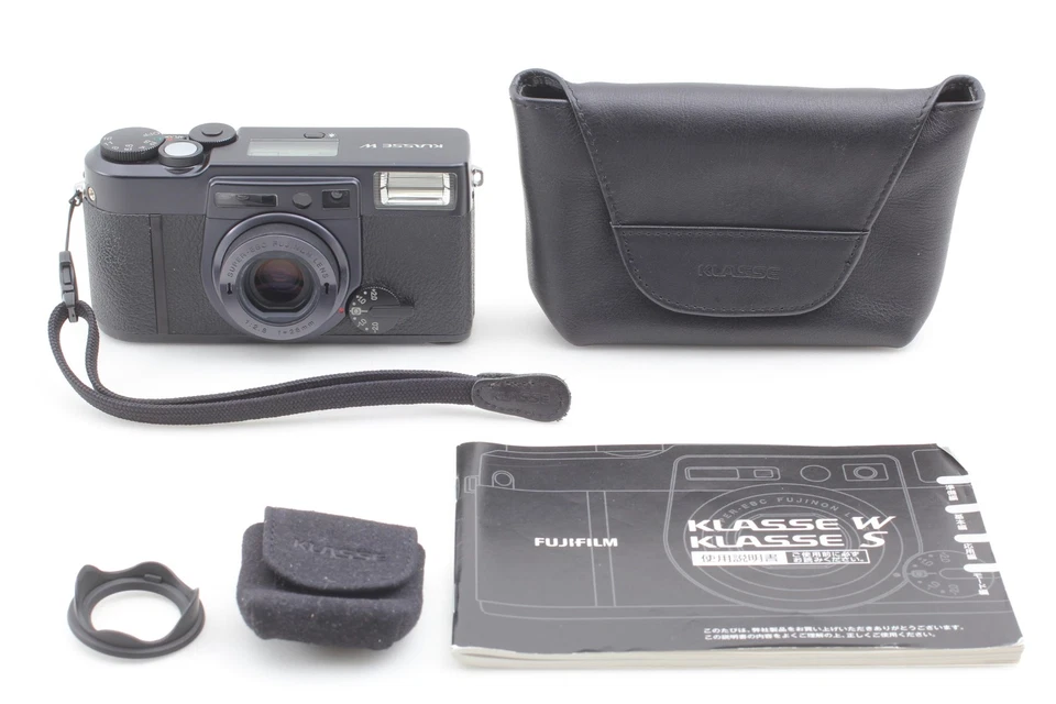 [Excelente COMO NUEVO con capucha, estuche] Fujifilm Fuji Klass W cámara fotográfica negra de JAPÓN Foto 2 de 4