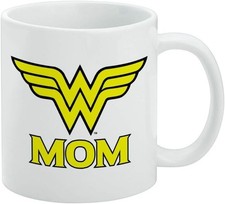 Wonder Woman Wonder Mom Logo Licensed Ceramic Coffee Mug Gift 11 OZ