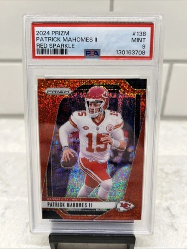 2024-25 Prizm Patrick Mahomes Red Sparkle SSP #138 Psa 9 Color Match