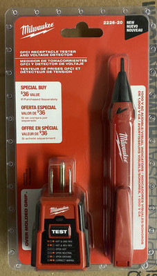 Milwaukee 2226-20 Voltage and GFCI Receptacle Premium Test Kit *NEW SEALED*