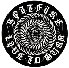 Spitfire Wheels Sticker 4.5 in Round Black/White Skateboard Decal