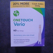 OneTouch Verio Blood Glucose Test Strips, 60ct expires 2026-08-31