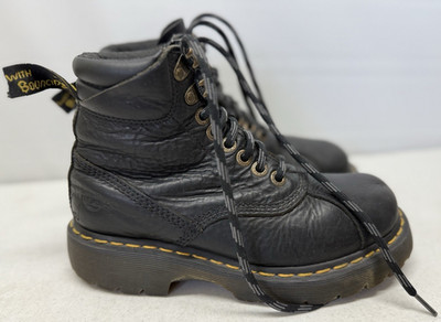 DR MARTEN'S DOC'S Air Wair Black Leather Ankle Boots  Mens 6 Womens 7
