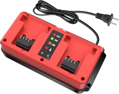 Dual Ports Charger Station Rapid Fast Charger for Milwaukee 18V Li-ion Battery