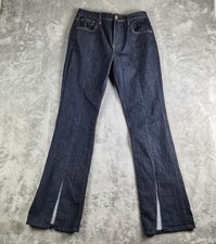 Pilcro Jeans Womens 30 Blue Denim Dark Wash Flare Slit Legs Stretch Boho Hippie