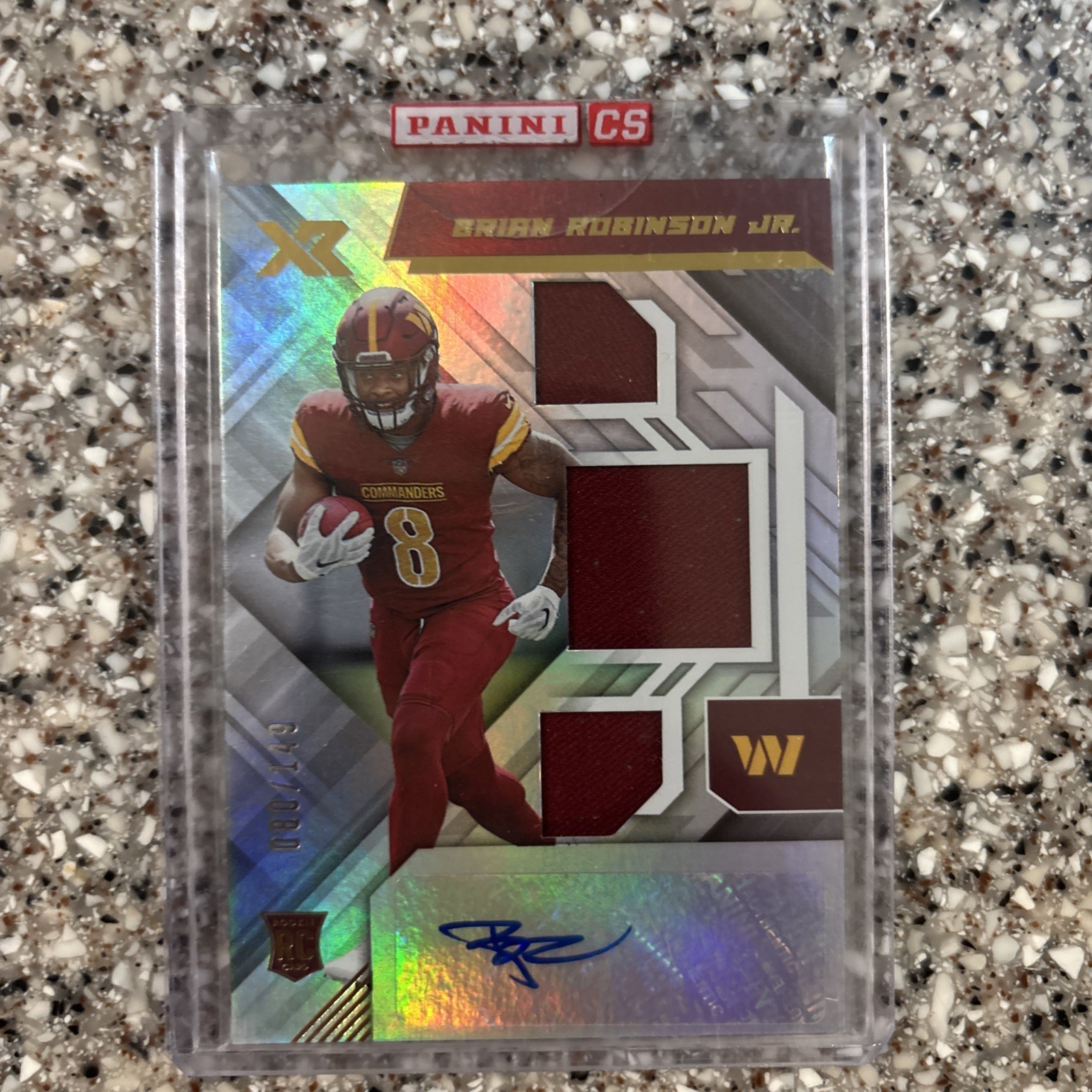 Brian Robinson Jr. Panini XR #227 Triple Swatch Autograph