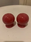 Fiesta Scarlet Red Salt & Pepper Shakers Round Fiestaware HLC No Stoppers