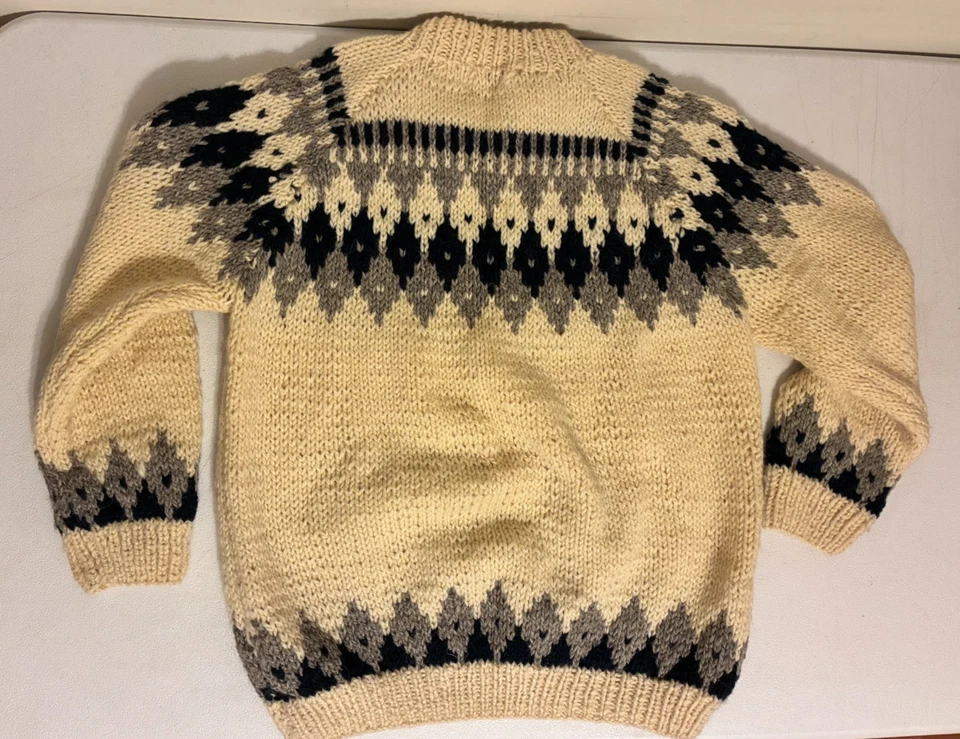The Lodge Men's Greek Knitwear 100% Wool Sweater Greece Fair Isle Hand Made VTG - Image 2 of 4