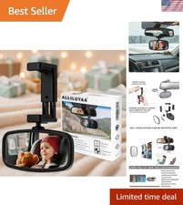 360 Baby Car Mirror, Shatterproof Rear-Facing Seat View Crystal-clear wide...