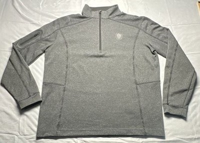 Columbia Golf Gray Quarter Zip Pullover FMB Embroidered Logo Size M