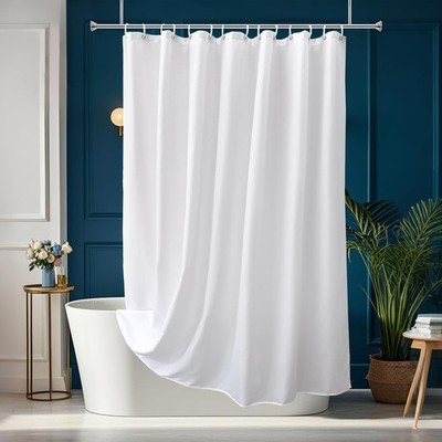 AooHome Extra Long Shower Curtain Liner, 72''W x 84''L (Pack of 1), Solid White 