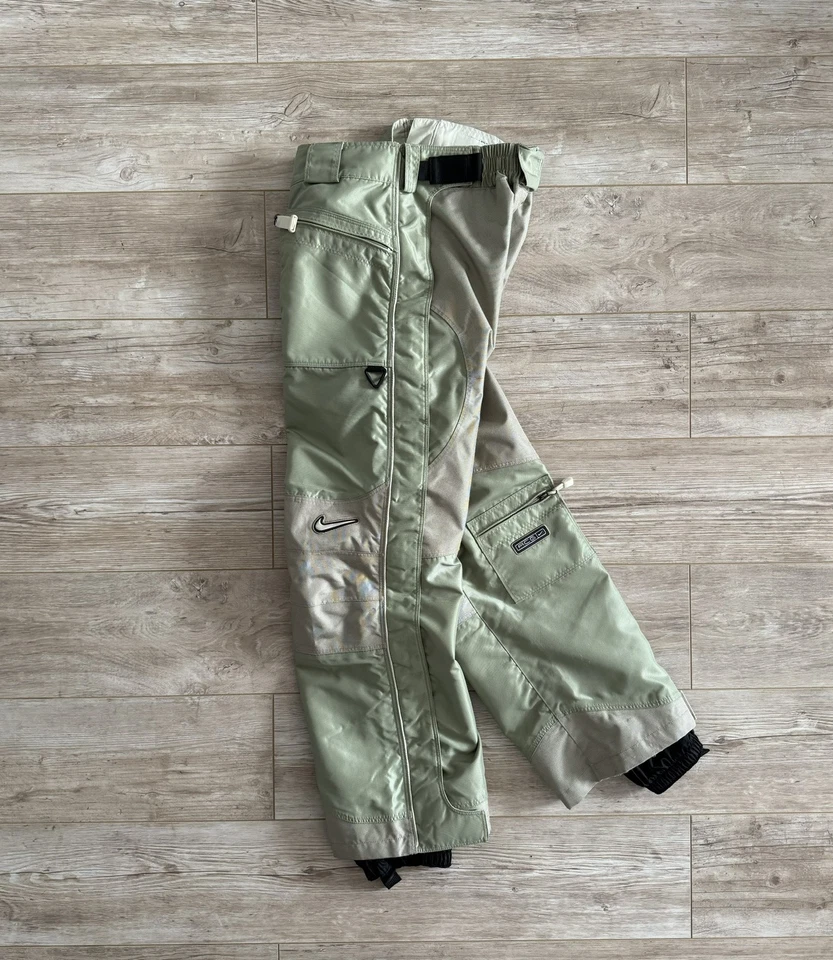 Vintage 2000s Nike ACG Khaki Green Ski Snow Pants Size L - Image 2 of 4
