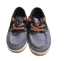 The Children's Place Chambray Boat Shoes Boys Size 6 Navy Blue Coastal Beach