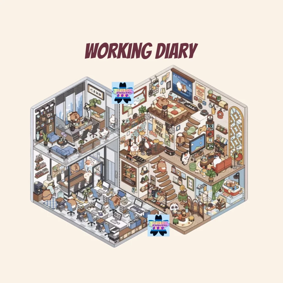 4 (3D) salas de escena isométrica. Hotel, casa, restaurante y museo. Foto 3 de 4