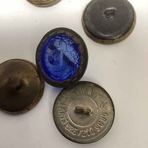 6 Victorian Era Buttons Brass, Glass, Approx. 20mm #177 - 第 5/9 張圖片