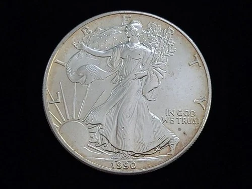 1990 $1 American Silver Eagle 1oz Fine Silver Coin #2 NICE!
