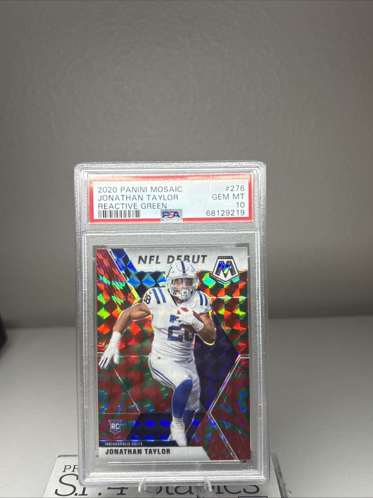 2020 Panini Mosaic - NFL Debut Jonathan Taylor #276 Reactive Green Mosaic (RC)