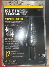 Klein Tools KTSB14 Step Drill Bit 14 - Double-Fluted 3/16" - 7/8"