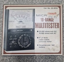Multitester Micronta 20.000 OHMS/VOLT DC 18 Range nuovo con scatola