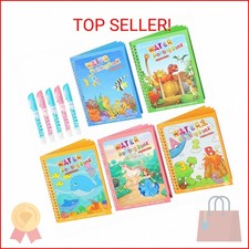 CMTOOP 5 Pack Reusable Water Coloring Book for Toddlers, Water Doodle Book Toys,