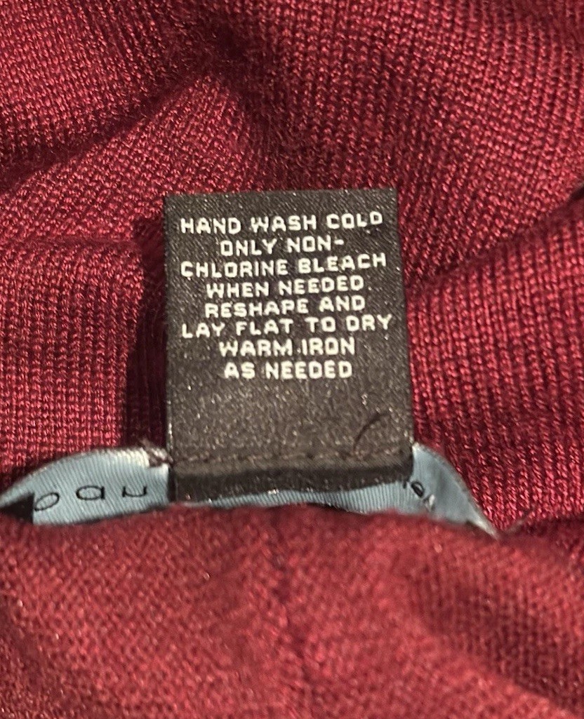 JOAN VASS NY Women’s Sweater Shawl Cowl Neck Autumn Red Tunic Size Small