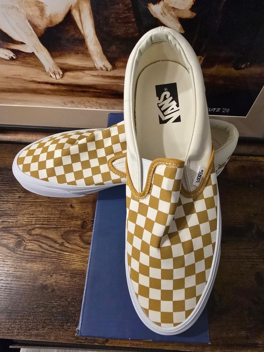 Vans Premium Slip-on Reissue 98 LX Shoes Checkerboard / Yellow