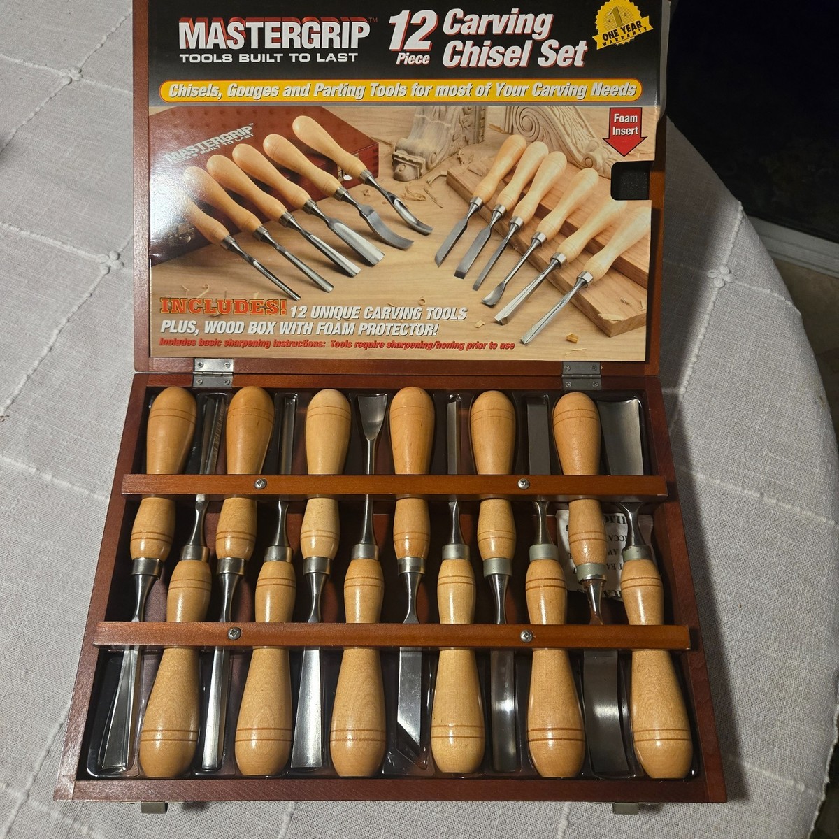 BRAND NEW MASTERGRIP 12 PIECE CARVING CHISEL SET | eBay