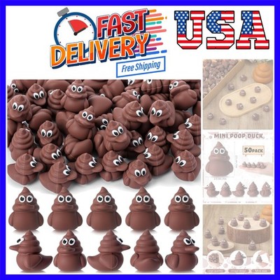 50 Pcs Mini Poop Duck Figures Small Poo Duck Figurines Toys Fake Poop Classic...