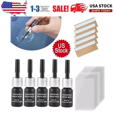 5 Pack Auto Glass Nano Repair Fluid Car Windshield Resin Crack Tool US STOCK R