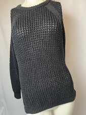 Guess Los Angeles Sparkle Knit Sweater Black Size Medium Side Zippers