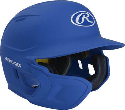 DISCONTINUED | Rawlings Mach LH Batting Helmet w EXT Flap Junior Royal MSRP $70